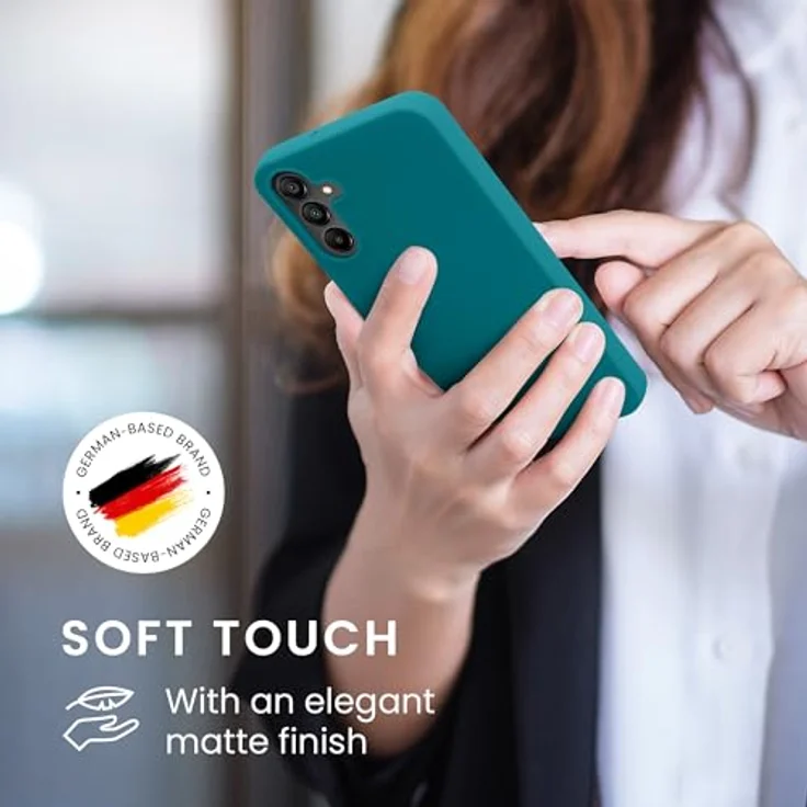 kwmobile Handyhülle für Samsung Galaxy A15 5G - TPU Case in Petrol matt mit kabellosem Laden und griffiger Gummierung – Bild 3