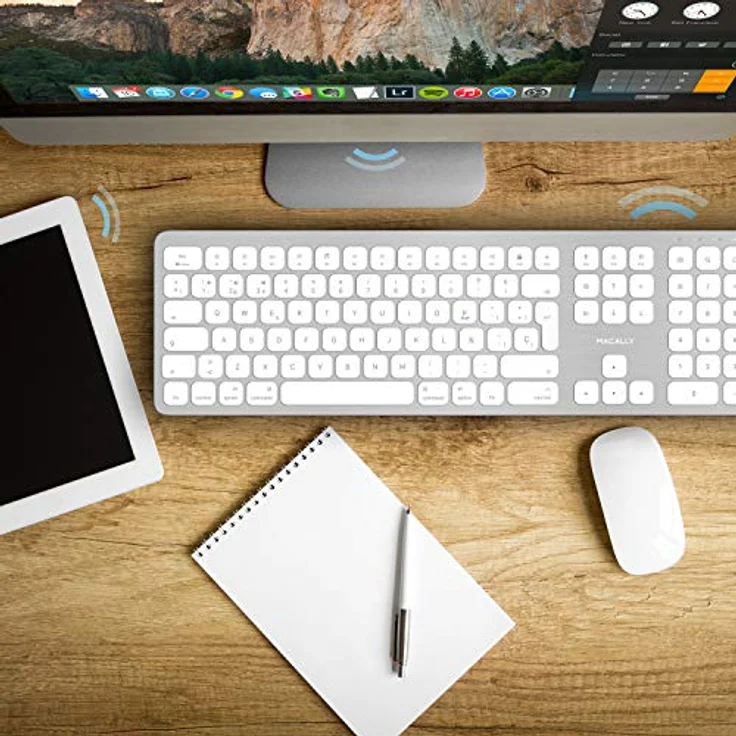 Macally BTWKEYMB-ES, erweiterte Bluetooth Funk-Tastatur mit Ziffernblock, SPANISCHES Layout, Alu-Design, kompatibel mit Mac, PC, iOS und Android – Bild 8