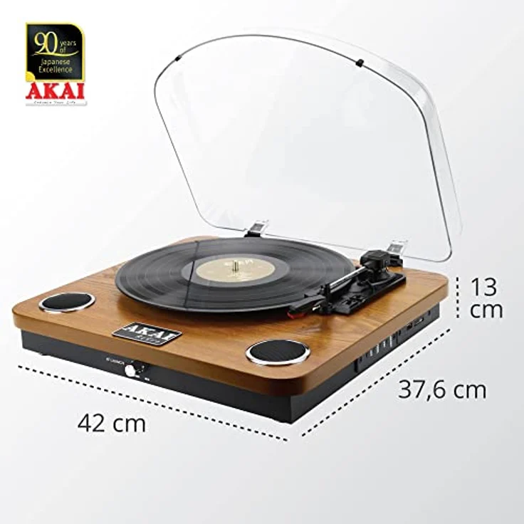 Akai Professional Gramophonas Akai ATT-11BTN Retro (Manuell), Plattenspieler, Braun, Schwarz, Transparent – Bild 4