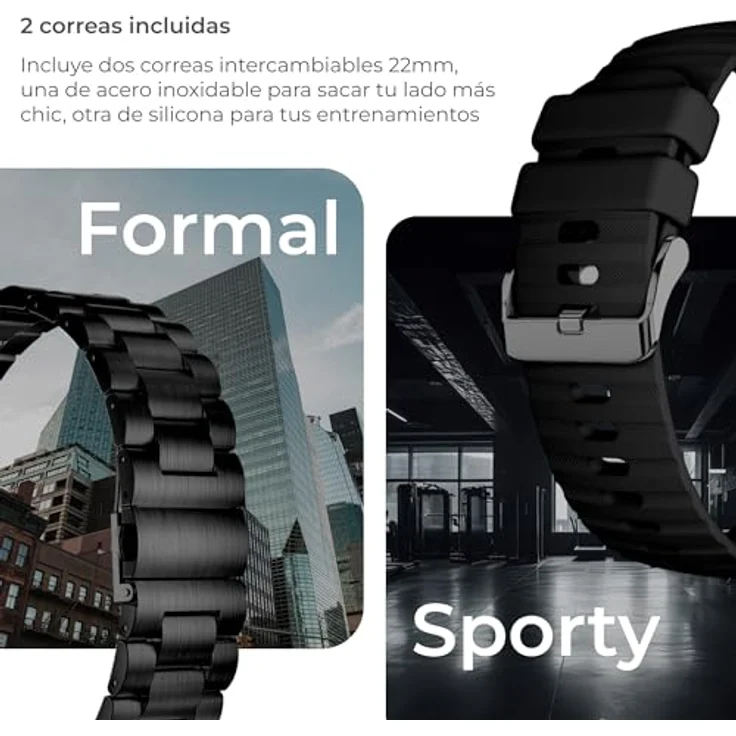 KSIX Titanium Smartwatch, 1,43 Zoll AMOLED-Display, Anruffunktion, wechselbare Armbänder, wasserdicht IP67 – Bild 4