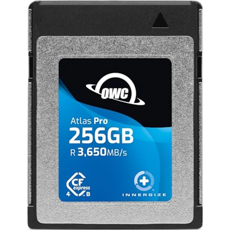 OWC Atlas Pro Hochleistungs-CFexpress 4.0 Typ B Speicherkarte, 256 GB, professionelle Qualität, bis zu 3000 MB/s Schreiben, 3650 MB/s Lesen, Aufnahme von bis zu 6K hoher Bitrate Video