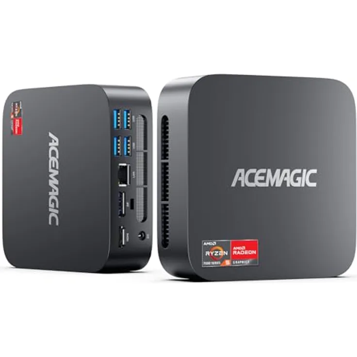 ACEMAGIC K1 Mini PC, AMD Ryzen 5 7430U, 16GB DDR4, 512GB M.2 SSD, Windows 11 Pro, 4K Triple Display, WiFi 6, BT 5.2