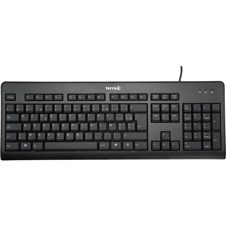 Terra TERRA 1500, USB AZERTY Tastatur mit 105 Tasten und Handballenauflage, schwarz