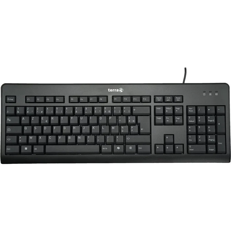 Terra TERRA 1500, USB AZERTY Tastatur mit 105 Tasten und Handballenauflage, schwarz