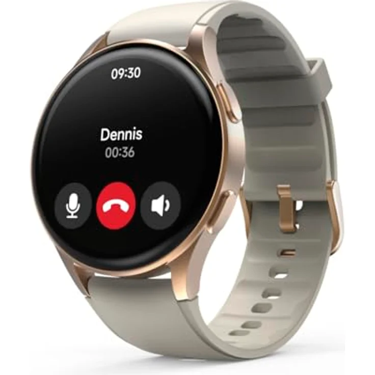 Hama Smartwatch 8900, GPS, AMOLED 1.32 Zoll, Telefonfunktion, Alexa, rund, Gold – Bild 3