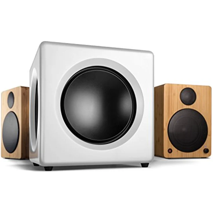 Wavemaster 66401 Fusion - Aktiver Subwoofer (125 Watt) mit eingebautem Class-D-Verstärker, universell einsetzbar - optimiert für 2.0 Lautsprechersysteme Soft Weiß Subwoofer - 125 Watt - weiß – Bild 5