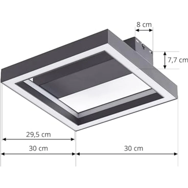 Lucande LED Deckenlampe dimmbar 30 cm, RGB Backlight, wechselbare Lichtfarbe (2700-6500K), Fernbedienung, App Steuerung, Smart Home Wohnzimmerlampe - Schwarz – Bild 4