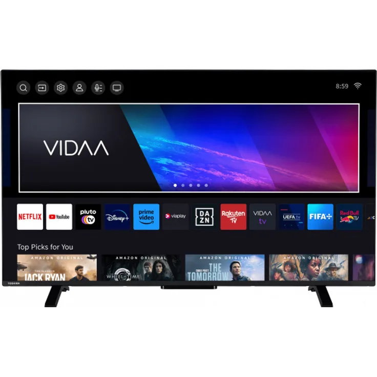 Toshiba 43QV2463DA, QLED 43" 4K Ultra HD Smart TV mit perfekter Bilddarstellung, schwarz
