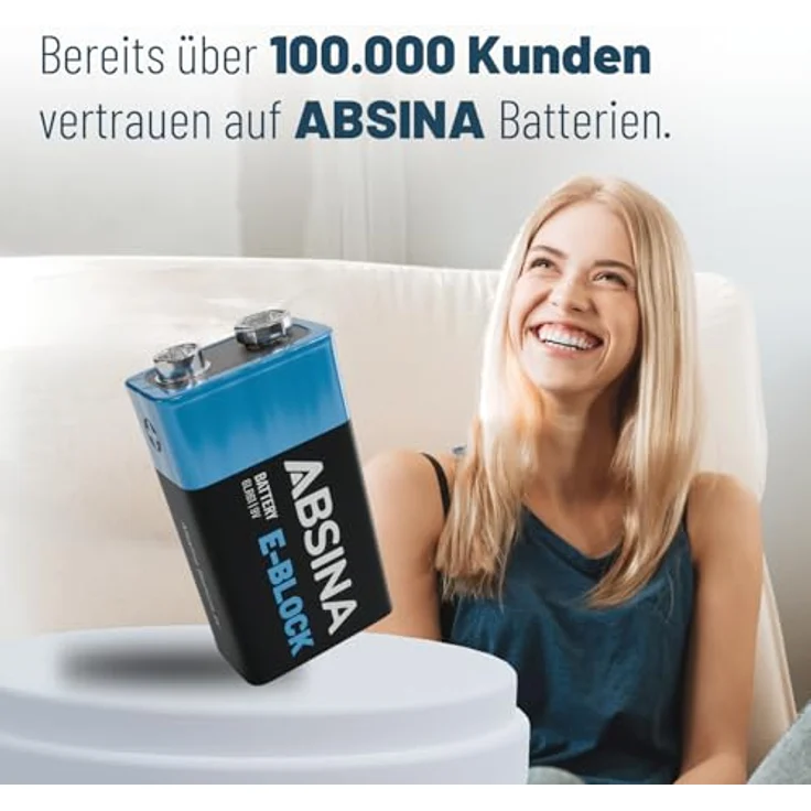 ABSINA 8X 9V Blockbatterie Alkaline, langlebig & auslaufsicher, ideal für Rauchmelder und mehr, Temperaturbereich -20°C bis +60°C – Bild 3