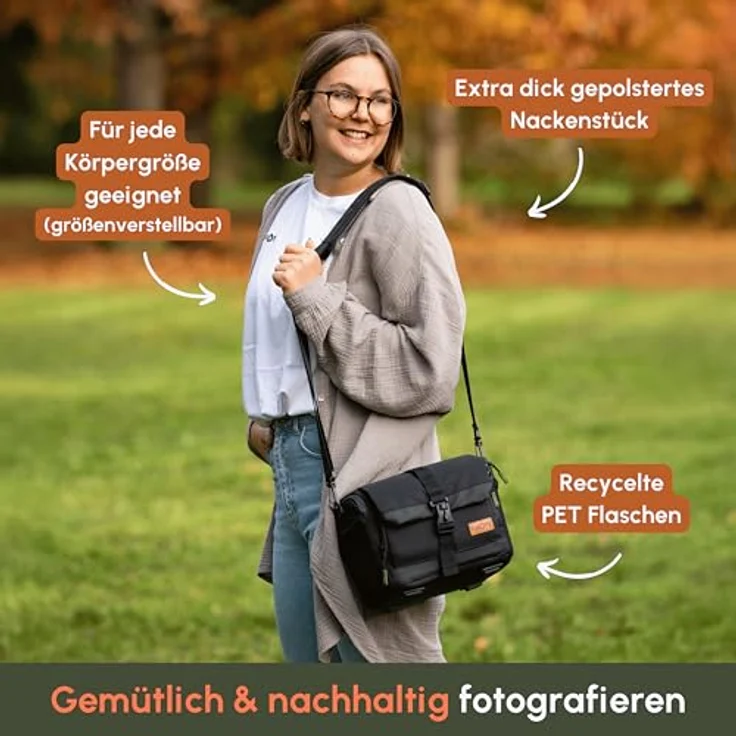 C-Rope Kameratasche V3, Umhängetasche für DSLR mit wasserfestem Design, Schwarz – Bild 5