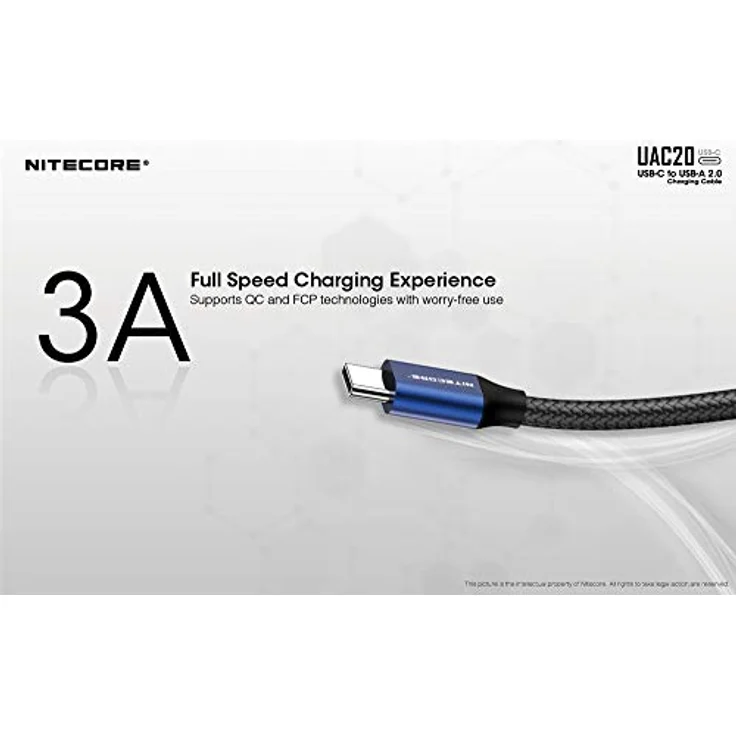 Nitecore USB Typ C Ladekabel, kompatibel mit Nitecore Lampen und Ladegeräten, universell für alle USB-C-Geräte – Bild 3