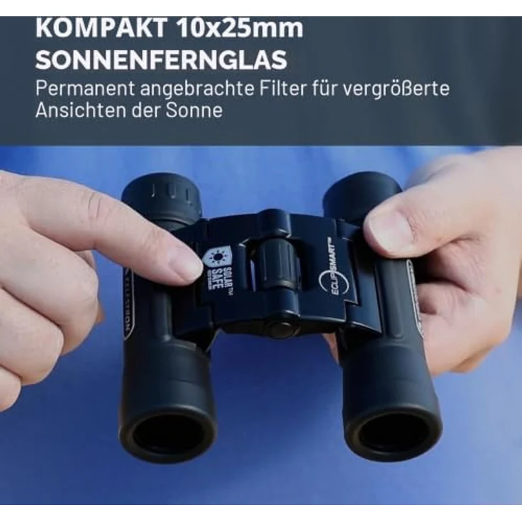 Celestron Sonnenfernglas 10x25 EclipSmart, mit fest verbauten Sonnenfiltern zur sicheren Sonnenbeobachtung – Bild 2