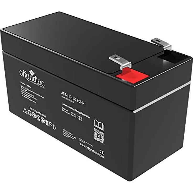 Offgridtec® AGM 1,2Ah 20HR 12V - Zyklenfester Solar Akku, wartungsfrei und auslaufsicher