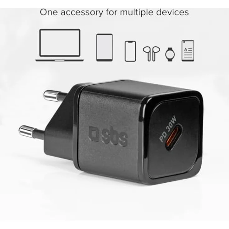 SBS 30W GaN USB-C Ladegerät Power Delivery, kompakt, Schwarz – Bild 12