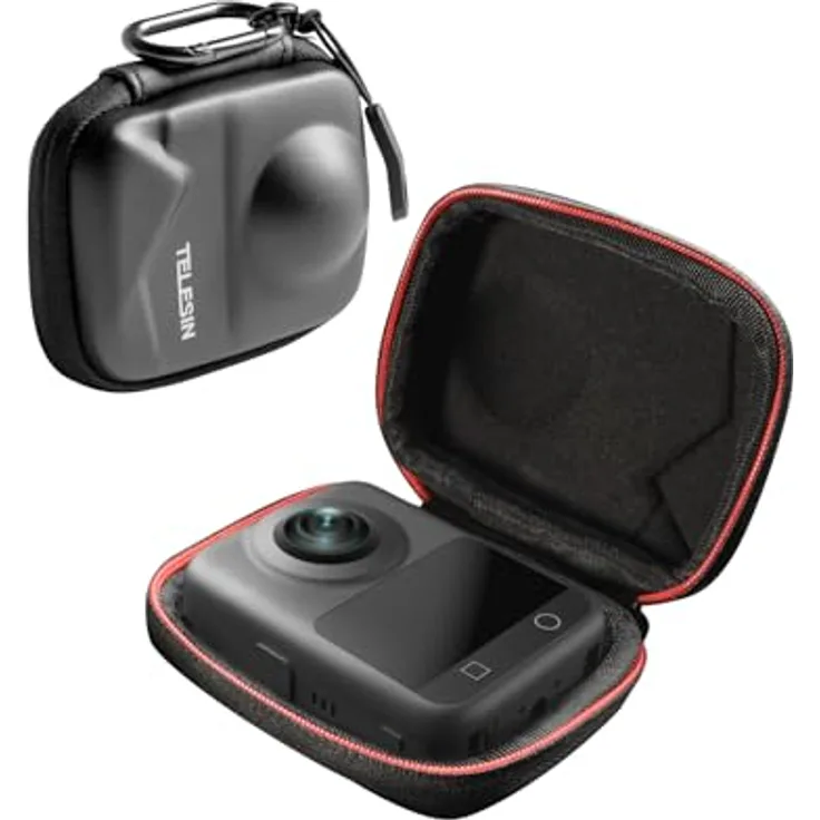 TELESIN Telesin DJI Osmo 360 Schutztasche, starren PU-Schale, weiches Samt-Innenfutter, wetterbeständig, schwarzes Design