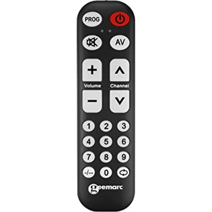 Geemarc TV1 Universal-Fernbedienung mit 19 programmierbaren Tasten für Senioren – benötigt Original-Fernbedienung zum Koppeln – funktioniert mit Infrarot