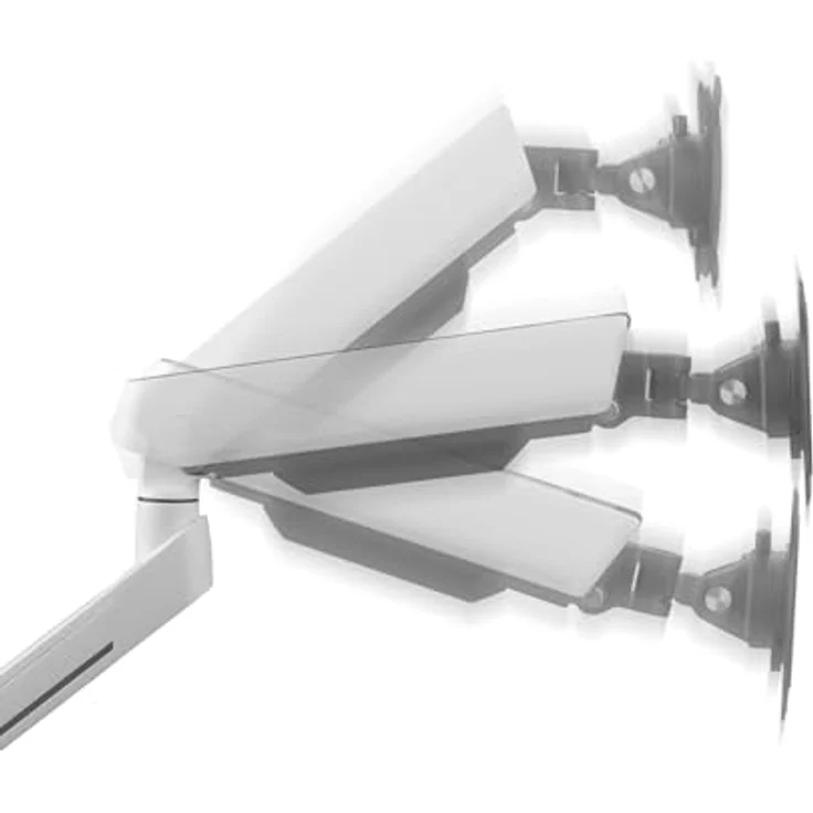 One for All Monitor Halterung Experience RGB Dual, 360° drehbar, 180° schwenkbar, 80° neigbar, für Monitore 21'' bis 45'', weiss – Bild 6