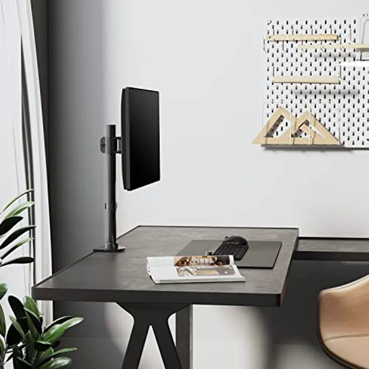 RICOO Monitor Halterung Tisch, VESA Tischhalterung für 12-27 Zoll, Monitorhalterung 1 Monitor Arm TS7011, Bildschirmhalterung Monitorarm Bildschirm Halter Monitorhalter, Arme für Computermonitore – Bild 3