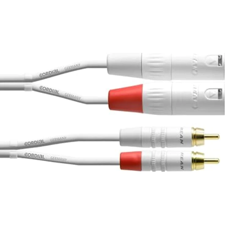 CORDIAL Doppel-XLR-Audiokabel Stecker-Cinch 3 m weiß – Bild 4
