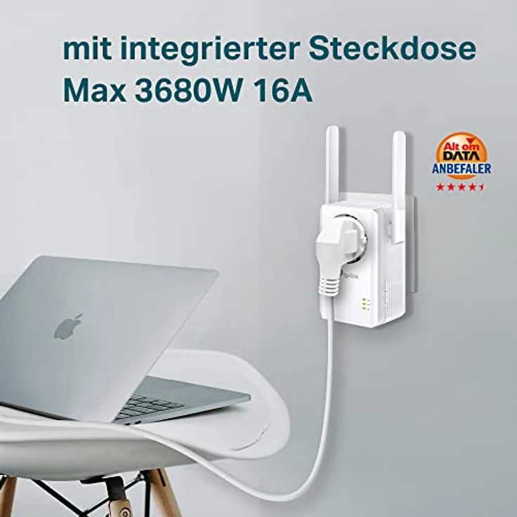 TP-Link TL-WA860RE WLAN Repeater mit integrierter Steckdose, 300 Mbit/s, App Steuerung, LAN Port, weiß – Bild 3