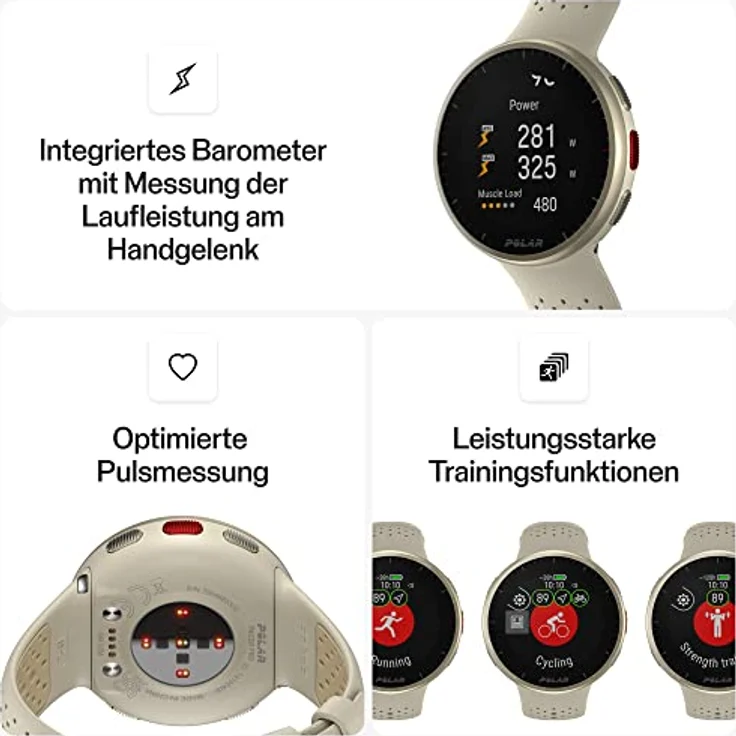 Polar Pacer Pro (45 mm, Kunststoff, S, M/L), Sportuhr + Smartwatch in Schwarz – Bild 4