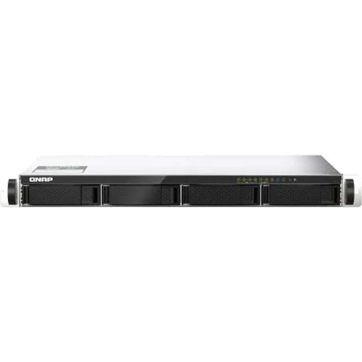 QNAP 4-Bay 1U Short-Depth 12" NAS. Marvell Octeon TX2 CN9130 / CN9131 64-bit Quad-core 2.2 GHz. 4GB DDR4 SODIMM RAM (1 Slot. up to 32GB). 4