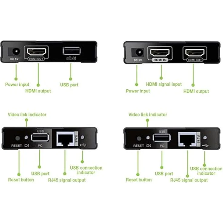 EFB Elektronik HDMI-KVM Extender over CAT5, KVM Switch für 1080p bei 60Hz, bis 60 Meter Reichweite, Schwarz-Silber – Bild 3