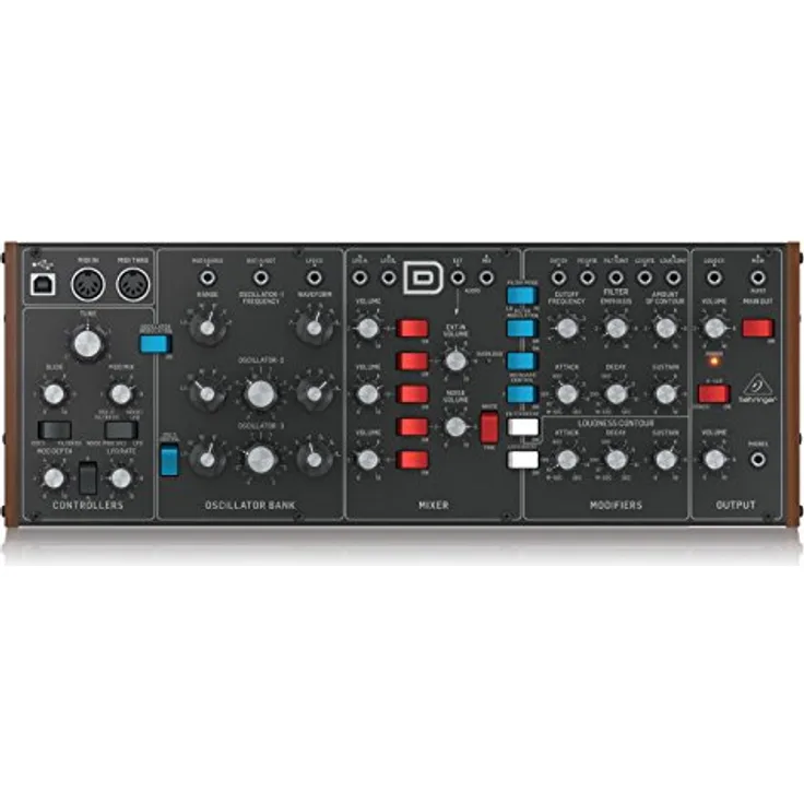 Behringer Model D, Monophoner Analog Synthesizer mit triple-VCO Design und 24dB Kaskaden-Filter
