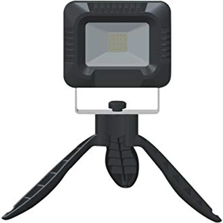 Müller-Licht Bill 20 W LED Akku-Baustrahler inkl. Dreibein, optimale Helligkeit (6500K), IP44 geschützt, 1400lm, Akkulaufzeit 3,5h, für Baustelle, Werkstatt, Garage, Camping, 120cm Zuleitung, schwarz - Preisvergleich
