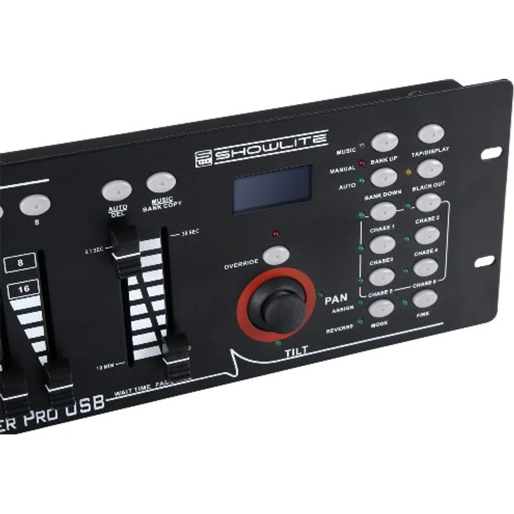 Showlite Master Pro 192 Kanal DMX Controller (zur professionellen Lichtsteuerung, USB Anschluss zur Datenspeicherung, max. 240 Szenespeicher, Midi-Input: 5-pol Standard Interface) – Bild 3