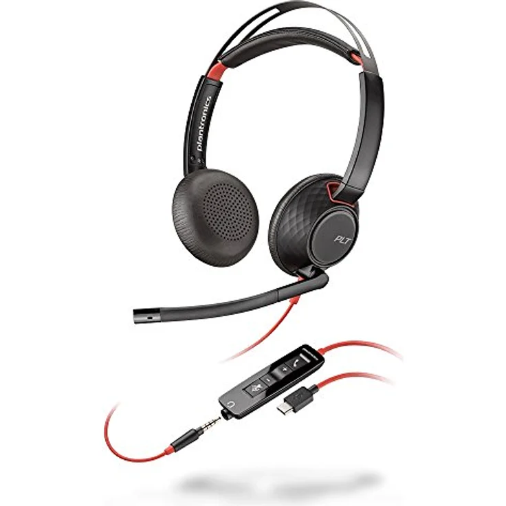 Plantronics Blackwire 5220 C5220 USB-C Headset, schwarz/rot – Bild 2