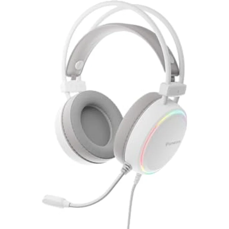 Genesis NEON 613, Kabelgebundenes Gaming Headset mit Mikrofon, Weiss, 50 mm Treiber, On-ear Steuerung, Multicolor Hintergrundbeleuchtung – Bild 1