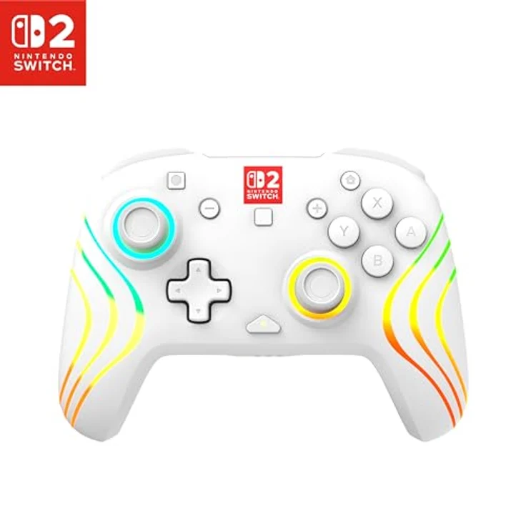 Turtle Beach Afterglow Wave Weiß, Kabelloser RGB-Gaming-Controller mit anpassbaren Lichteffekten und TMR-Thumbsticks, offiziell lizenziert für Nintendo Switch 2 – Bild 1