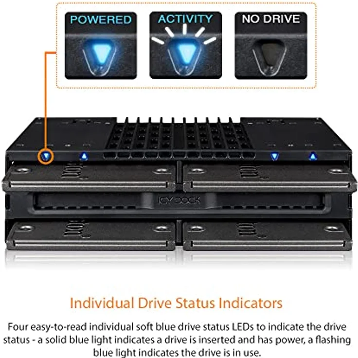 Icy Dock IcyDock MB024SP-B, Festplattenaufbewahrung für 4x 2.5SAS/SATA, schwarz – Bild 8