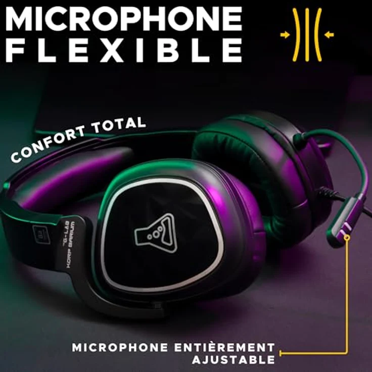THE G-LAB Korp Barium, Gaming-Kopfhörer mit hochwertigem Stereo-Sound, flexiblem Mikrofon, 3,5 mm Klinkenstecker, drehbaren Ohrmuscheln, ultra Komfort – Schwarz – Bild 4