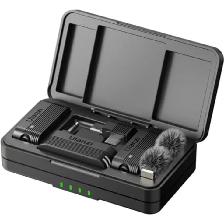 ULANZI A100 Zweisitzer Funk-Ansteckmikrofon Set, Typ C und 3,5 mm TRS, kabellos für klare Sprachübertragung – Bild 2