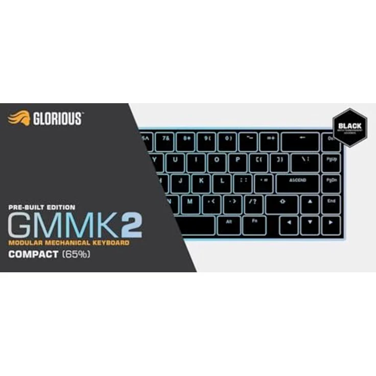 Glorious GMMK 2 Compact-Tastatur - Fox Switches, US-Layout QWERTY, schwarz – Bild 16