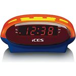 iCES ICR-210KIDS Uhrenradio - Radiowecker für Kinder - PLL FM - Schlummerfunktion - Sleeptimer - Gangreserve - blau/orange