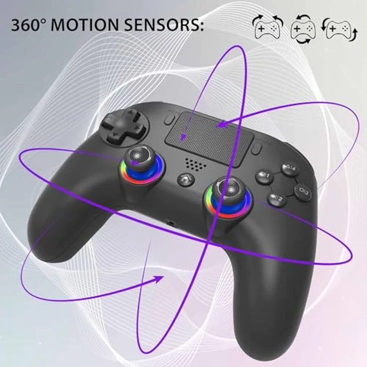 Subsonic Wireless Controller PS5/PS5 SLIM, Gaming Controller mit LED-Beleuchtung, programmierbaren Tasten, schwarz – Bild 3