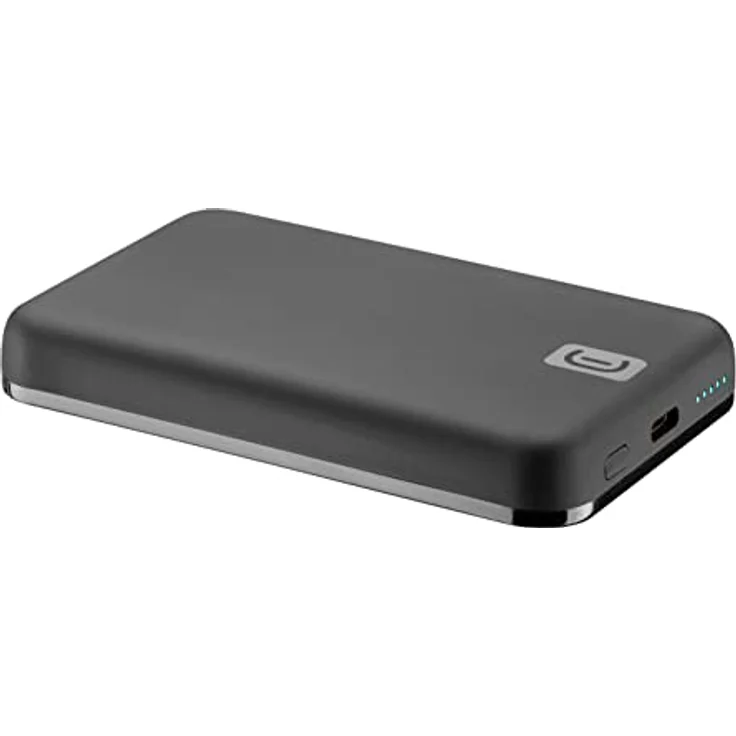 Cellularline | Wireless Powerbank MAG 5000 | Tragbares Ladegerät kompatibel mit Mag Safe Ökosystem - Kapazität 5000 mAh - 7,5 W kabelloses Aufladen - 1 x USB-C 18 W - Für iPhone 12 und höher - Schwarz – Bild 2