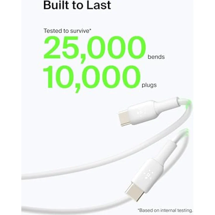 Belkin USB-C-Kabel (Boost Charge USB-C-auf-USB-A-Kabel, USB-Typ-C-Kabel für Geräte wie Galaxy Note 20, S23, S23 +, S23 Ultra, Pixel 7, iPad Pro, iPad Mini, und Nintendo Switch), 1 m, 2er-Pack – Weiß – Bild 4