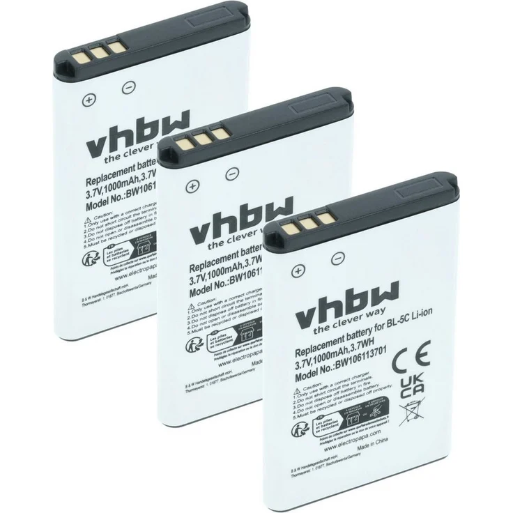 vhbw Wechsel-Akku für NEC SV9100, ML440, Gx77, G566D, G566, G266, GX266, Li-Ion 1000 mAh (3,7 V), 3er Pack, leistungsstark und wartungsarm