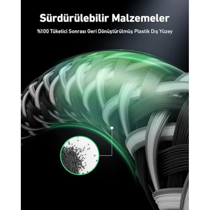 Anker Prime USB-C auf USB-C Kabel, 90cm, 240W, upcycled Flechtgewebe, Schwarz – Bild 5