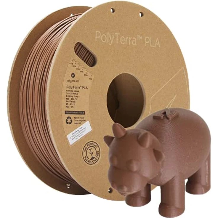 Polymaker PolyTerra PLA Earth Brown, 3D-Druckfilament 1.75mm, 1kg, nachhaltig und benutzerfreundlich – Bild 1