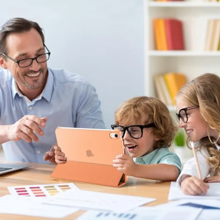 ProCase Hülle für iPad A16 11" (2025) & iPad 10. Generation (2022), ultradünne Hartschutzhülle mit Smart Cover und Auto Wake/Sleep - Orange – Bild 3