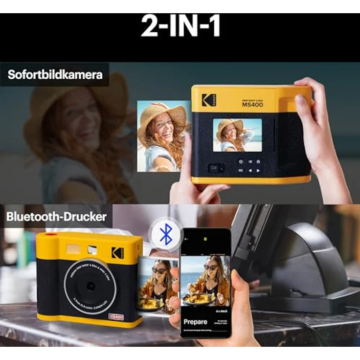 KODAK Cam Mini Shot 4 ERA Black 4x4, Sofortbildkamera mit MS400B – Bild 3