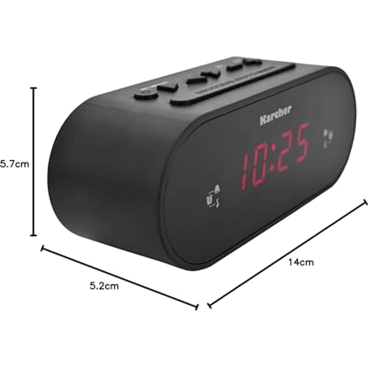Karcher UR 1030 Uhrenradio (PLL-Radio, dimmbares Display, Dual-Alarm) schwarz – Bild 6