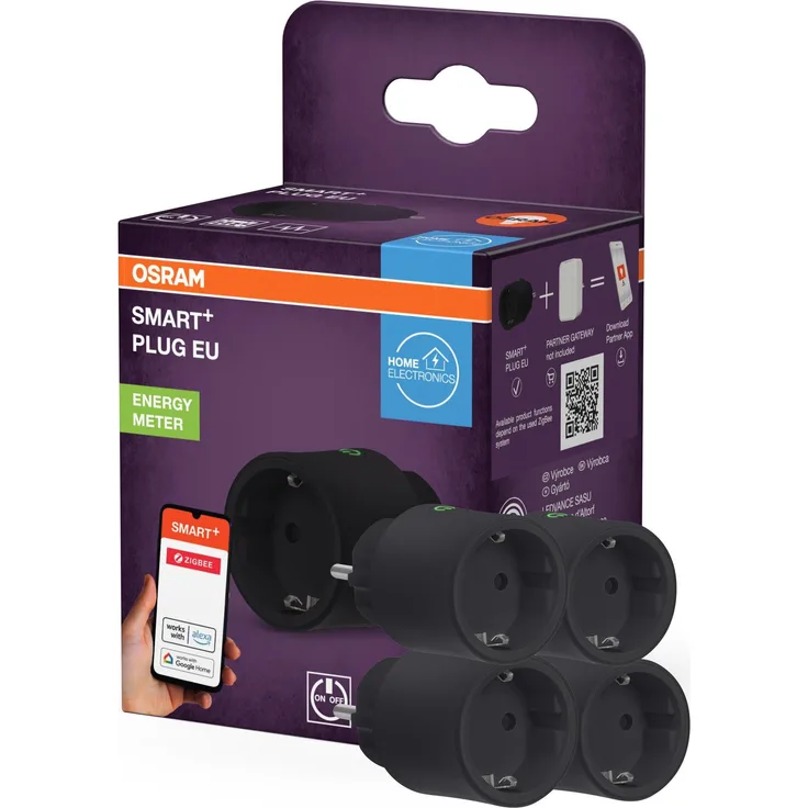 Osram Smart Plug, HOMELIGHTING Smart+ Funk-Steckdose mit ZigBee-Technologie, Energieverbrauchskontrolle und Sprachsteuerung