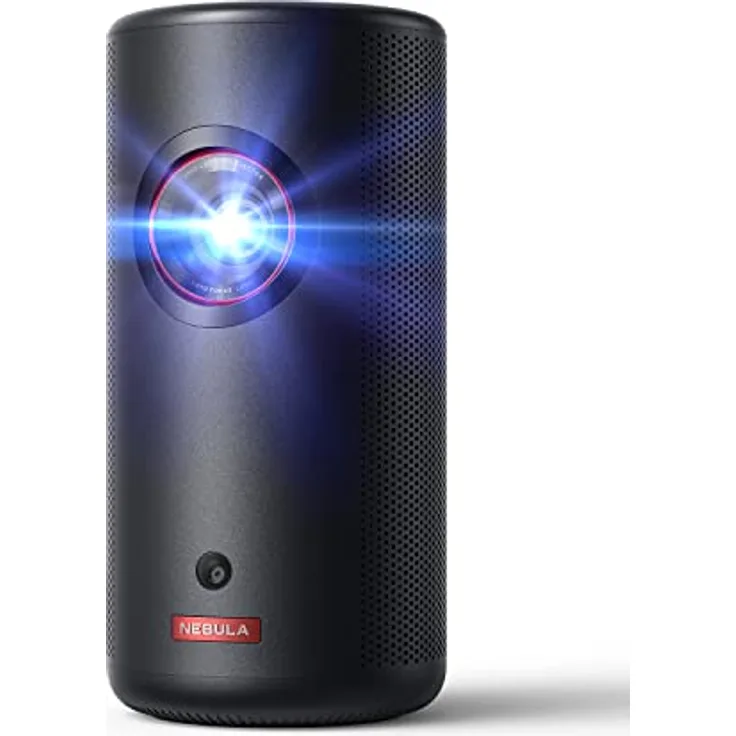 Nebula Anker Capsule 3 Laser 1080p Beamer, WLAN Mini Beamer, Schwarz, Mobil, Dolby Digital, 4K unterstützt, Autofokus, 120 Zoll Bildfläche, Bis 2,5h Wiedergabe