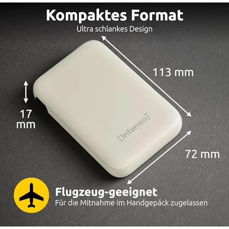 Intenso S10000 Powerbank, 10000 mAh, Schnellladung mit USB-C, Beige – Bild 6